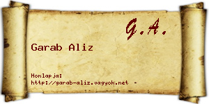 Garab Aliz névjegykártya